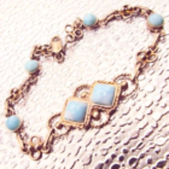 ARTISAN ONE OF A KIND HANDMADE LARIMAR AND STERLING BOHEMIAN LOOK BRACELET 16 - Picture 3 of 3